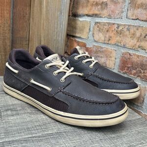 XTRATUF Men's Finatic II Leather Boat Shoes Brown Size 10.5 Boat Waterproof Lake